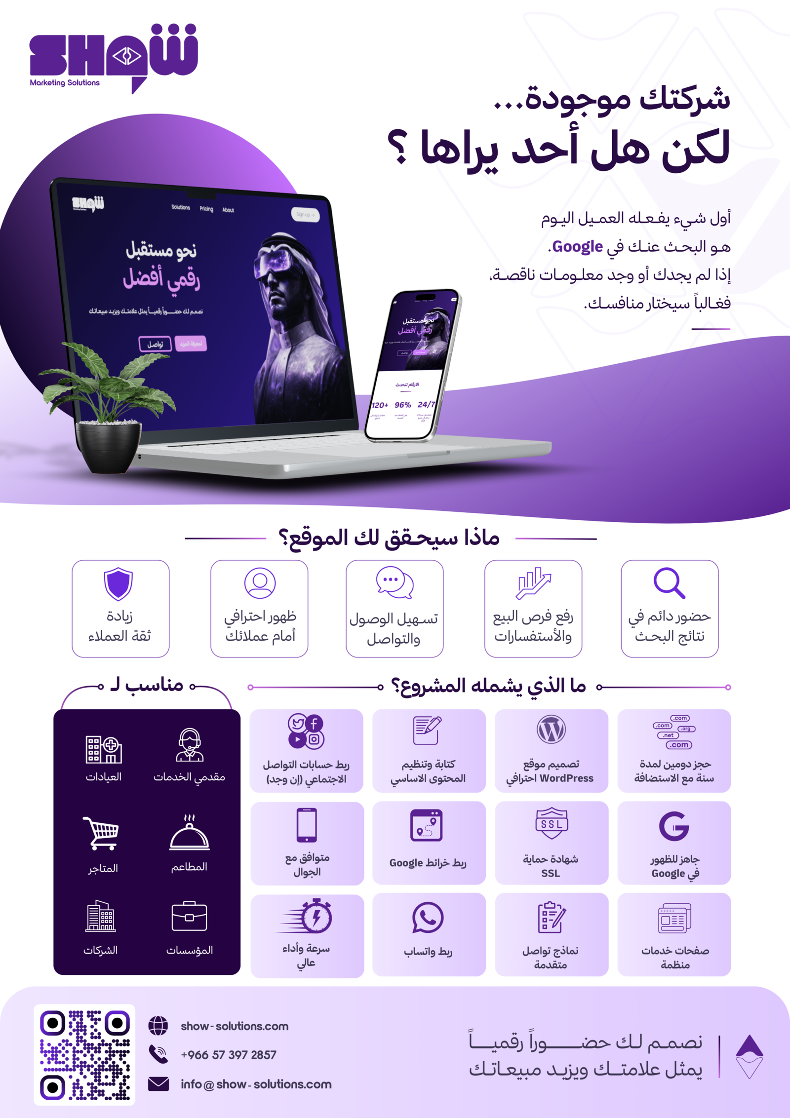 show solutions Websites (3) باقة تصميم الموقع الإلكتروني الاحترافي
